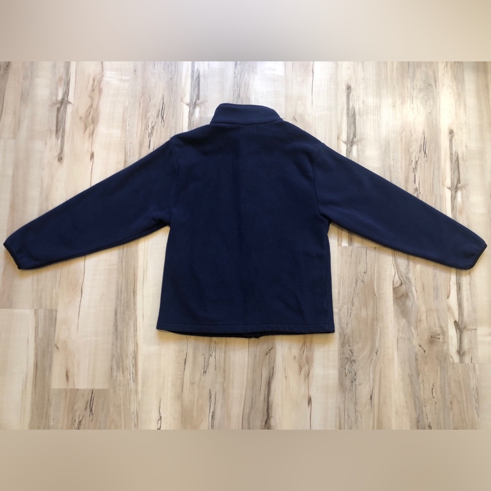 Vintage Polo Ralph Lauren Womens XS Navy Fleece Full Zip Jacket Red Pony Logo - Picture 9 of 16